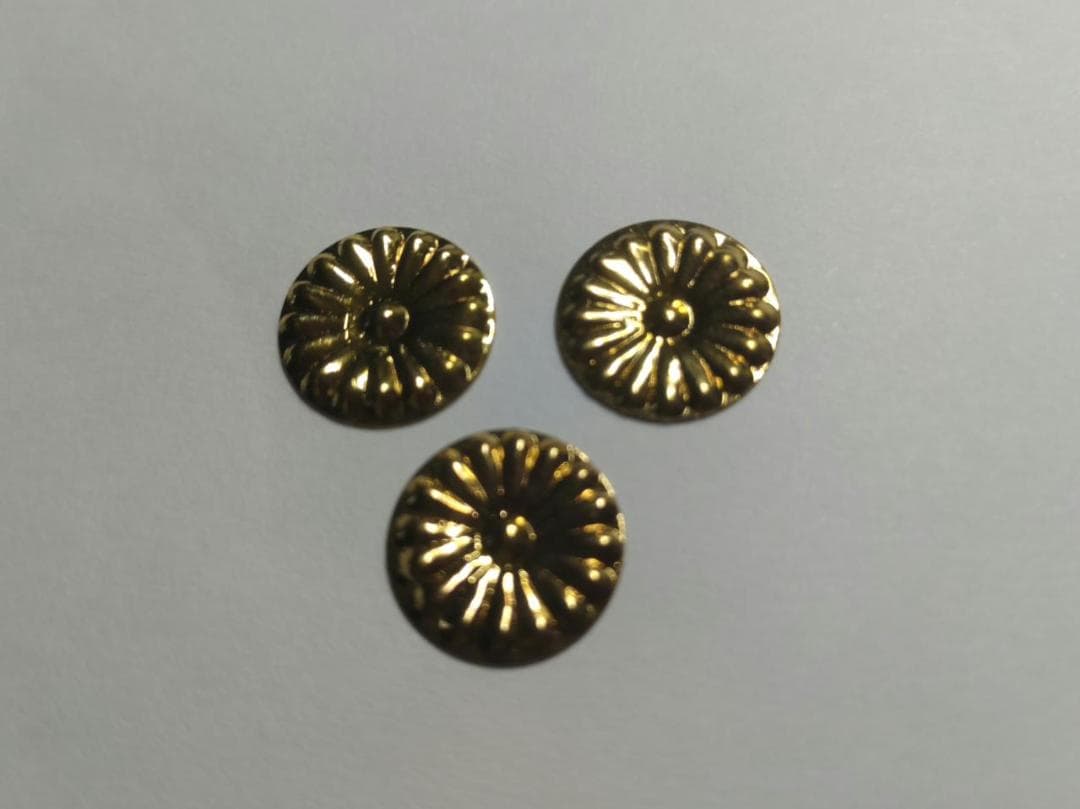 特別！★☆直径15ｍｍ【菊紋金具】５分 x 100枚　神輿、神殿、真鍮金具
