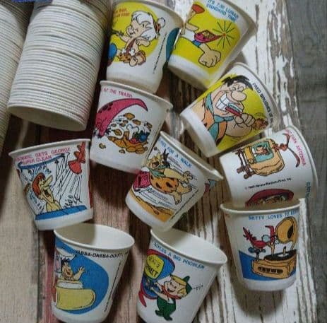 レア！DIXIE　フリントストーン　紙コップ Buthroom Cups