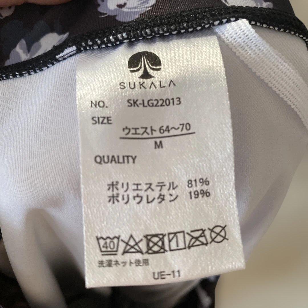 SUKALA フラワープリントレギンス ピュアブラック M