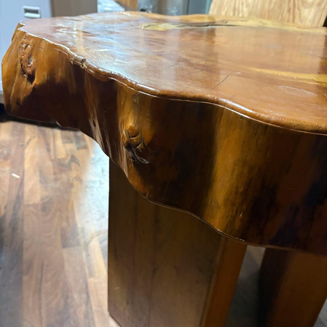 ③送料設置込み　丸太　切り株　ダイニングテーブル　　おそらく欅