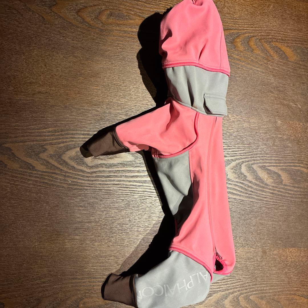 アルファアイコンレインウェア　ピンクとグレーSM