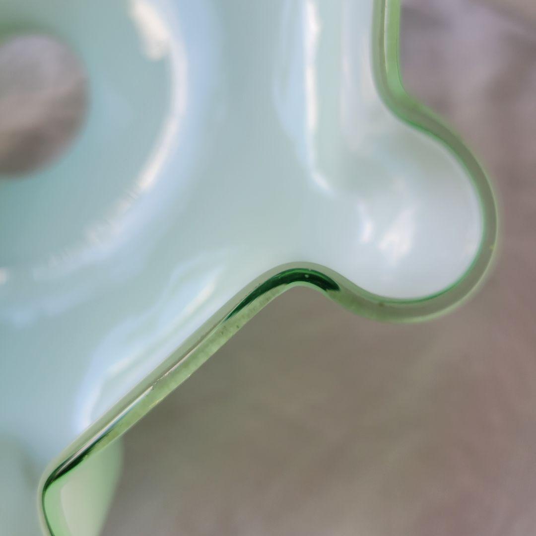 フランス　アンティーク　シェード　ミルクガラス　メロン色