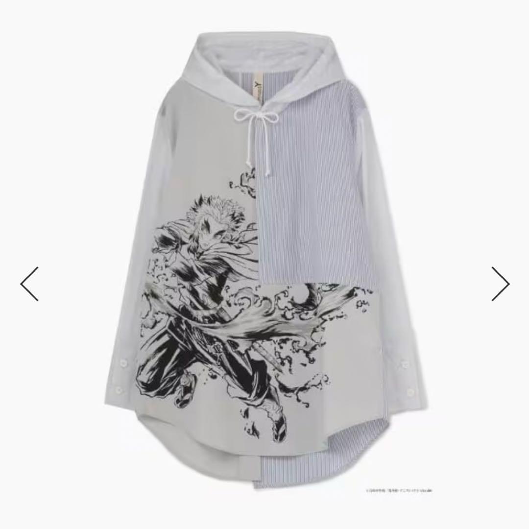 Ground Y×鬼滅の刃　ヨウジヤマモト　煉獄杏寿郎 パーカーシャツ　白