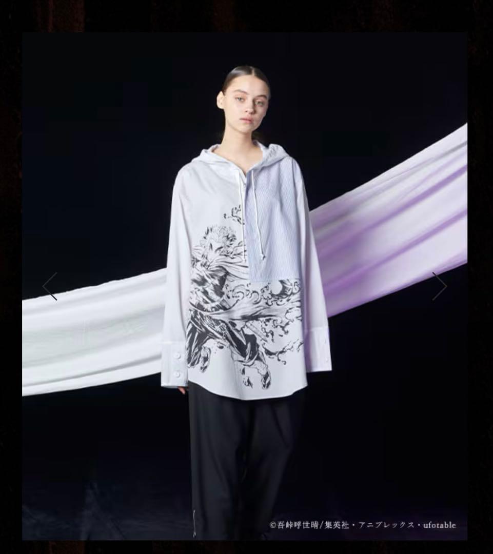 Ground Y×鬼滅の刃　ヨウジヤマモト　煉獄杏寿郎 パーカーシャツ　白