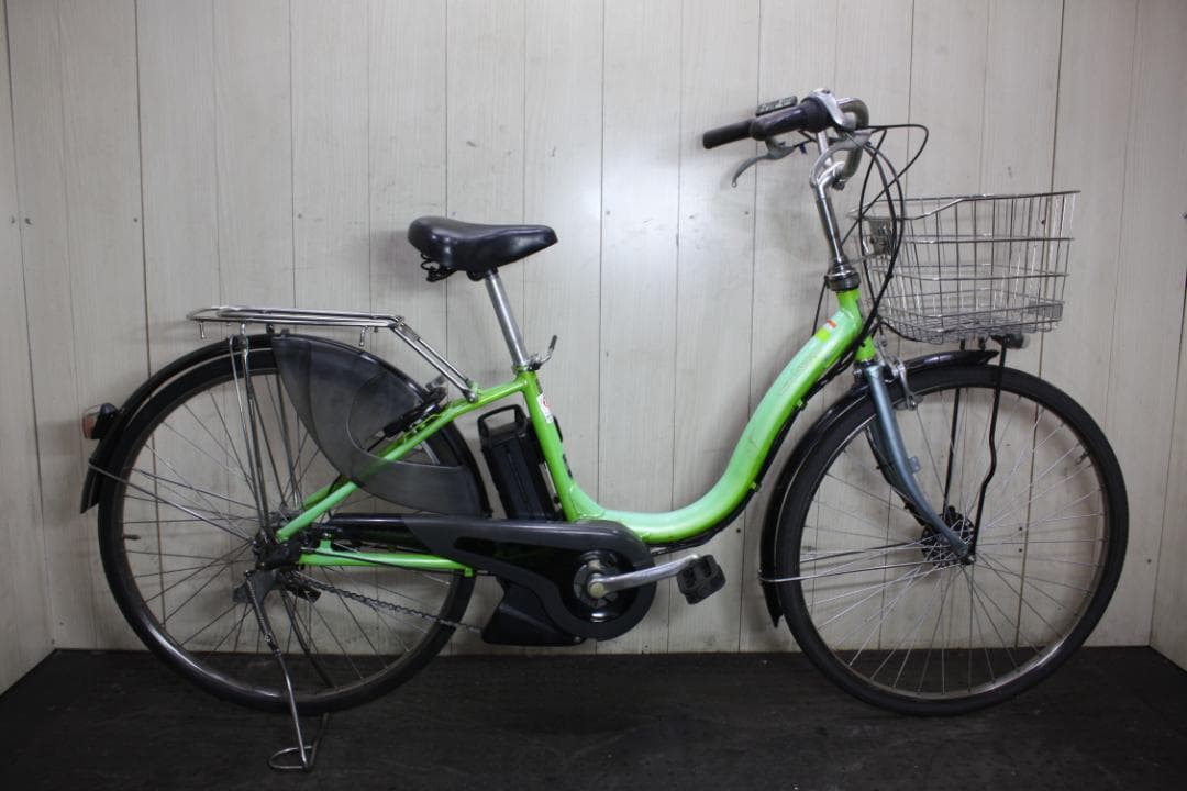 電動アシスト自転車 グリーン 前バスケット付き