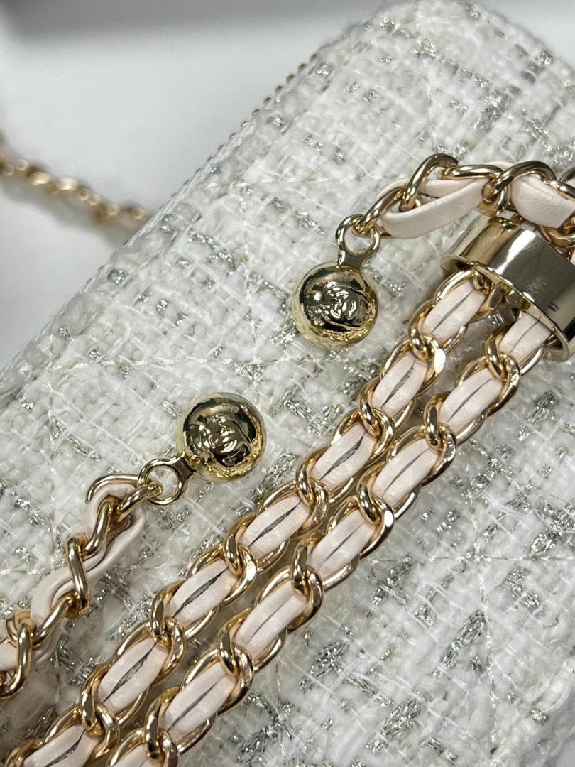 ✨VIP限定 状態良好 メイクアップポーチ ホワイトツイード