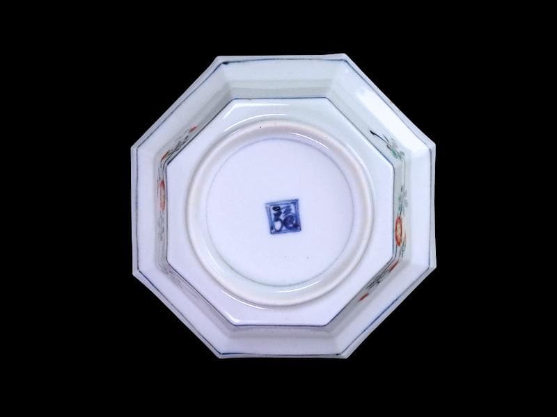 大聖寺伊万里　染錦　柿右衛門写　松竹梅の図　八角膾皿　N293AS-fbuj