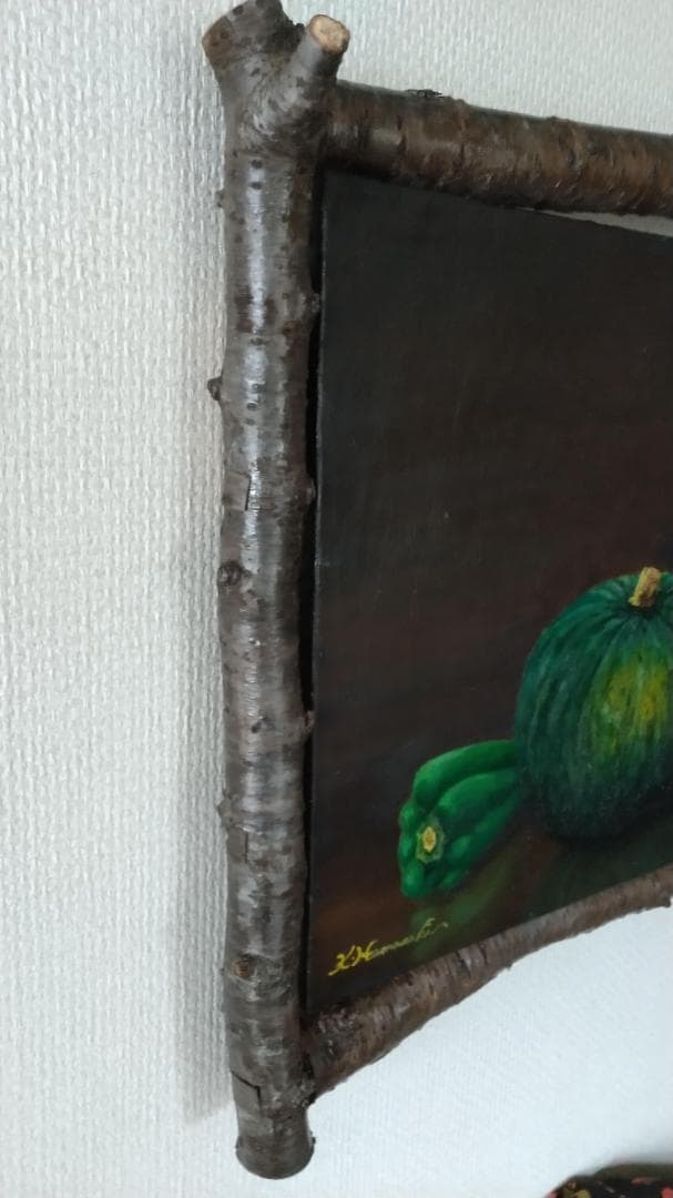 油彩画「恵み」絵画 油絵 植物画 原画Ｆ６