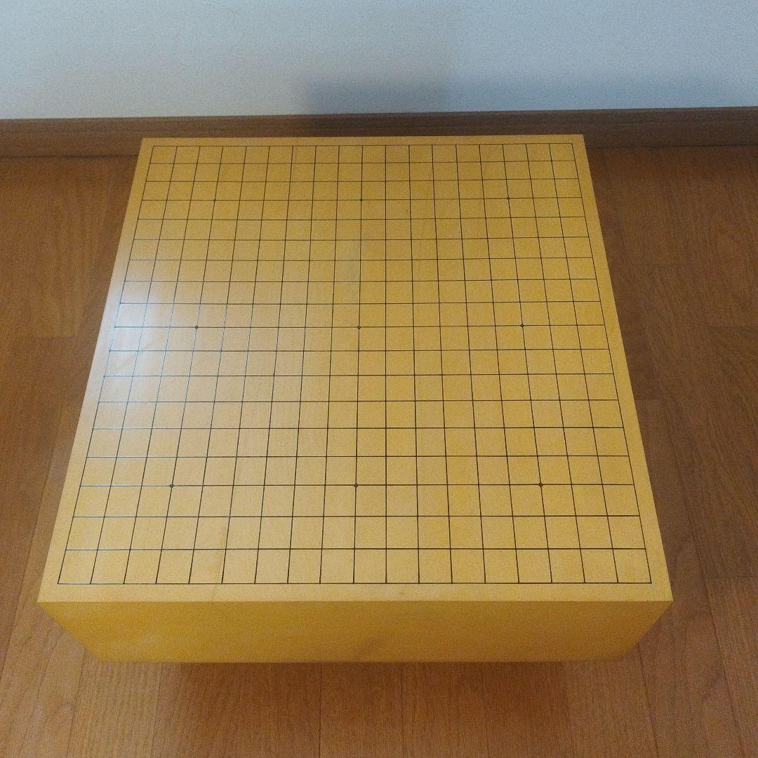 囲碁盤 柾目 脚付 へそ有 碁盤 厚さ15cm 天然木 ※木製カバー付 ①