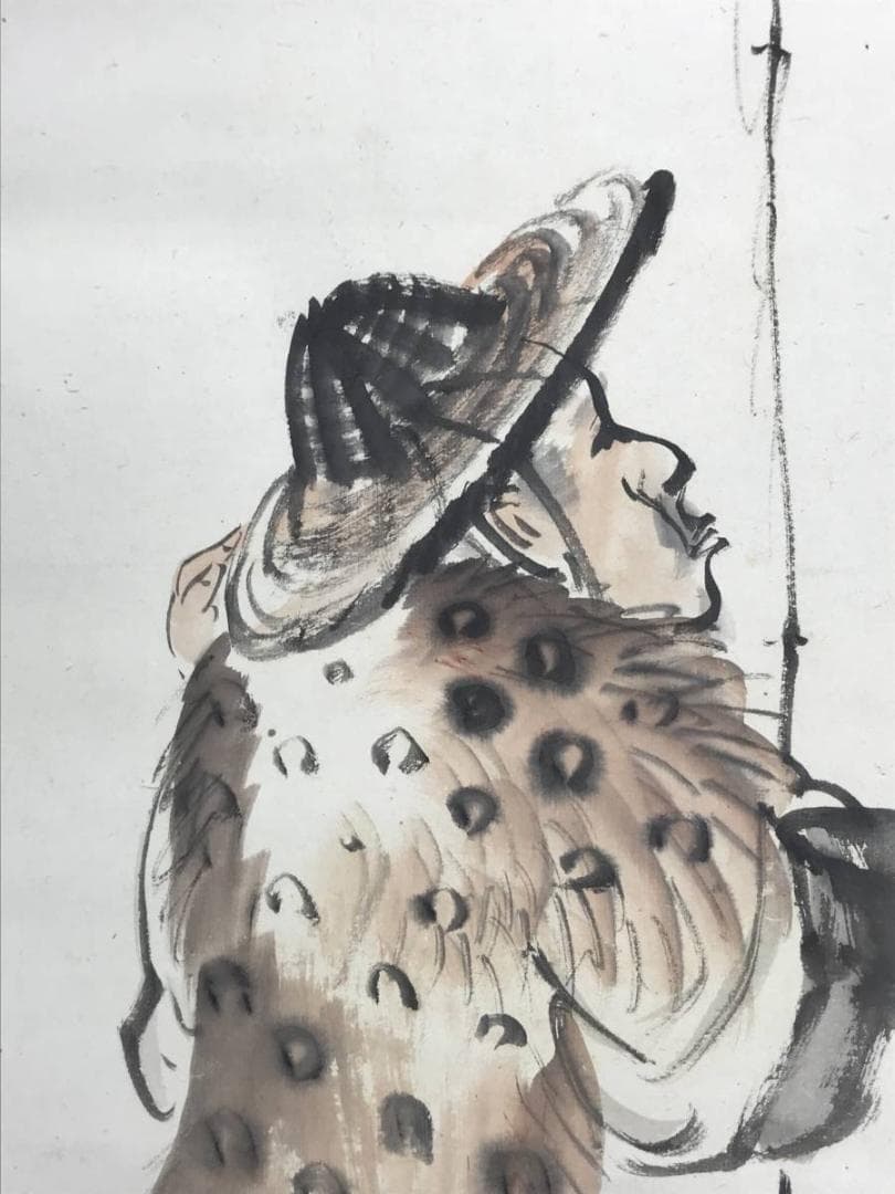 【真作】岸連山/太公望図/双福/釣人図/掛軸/名家伝来/AC-468