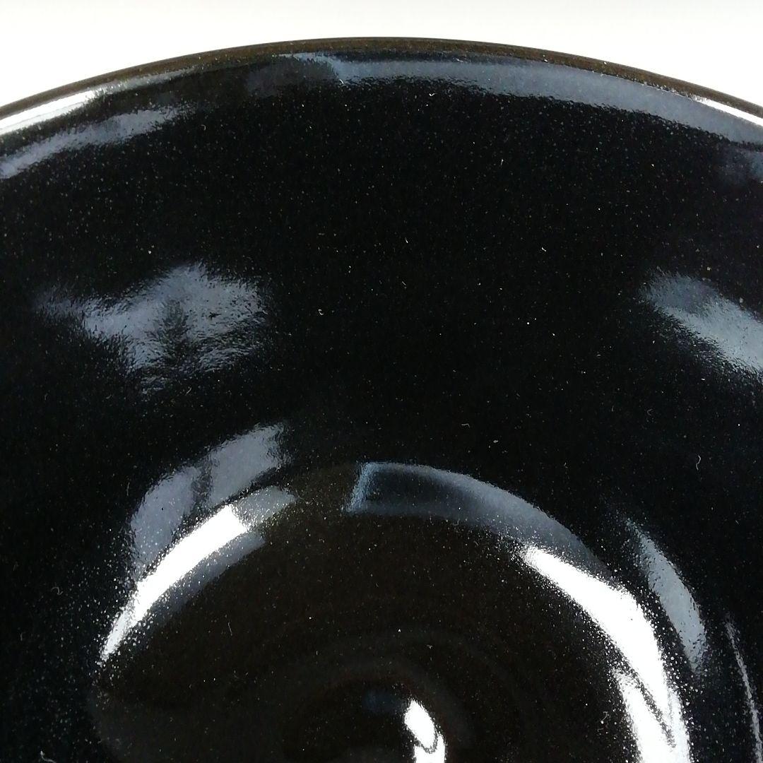 Ｔ８６１　数茶碗　十客『黒仁清　七宝』『田中香泉 造』　共箱　茶道具