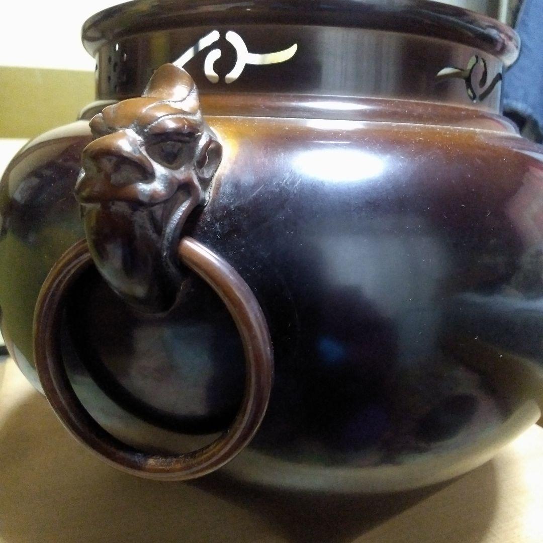 茶道具唐銅鬼面ぶろ