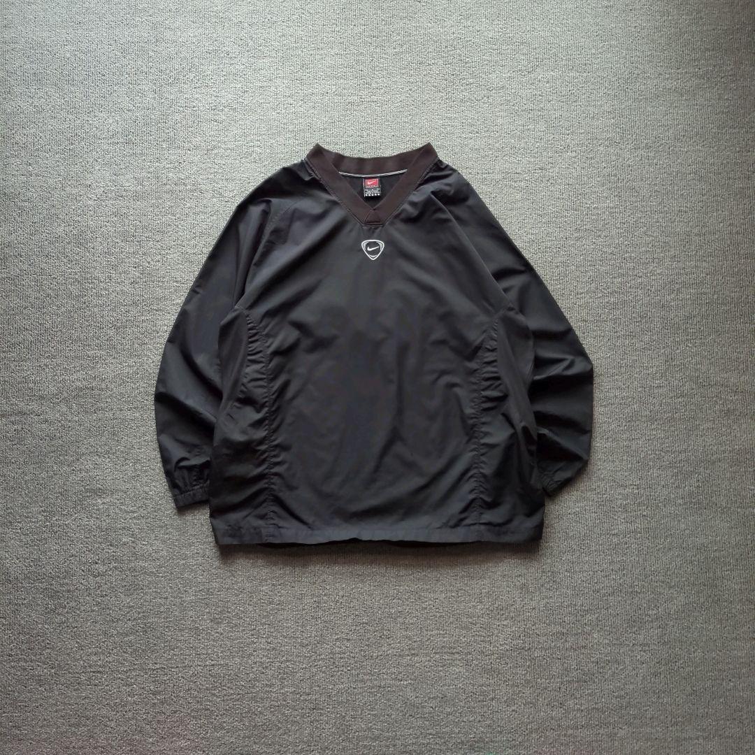 激レア 00s NIKE TEAM Vネック プルオーバー 黒 XL
