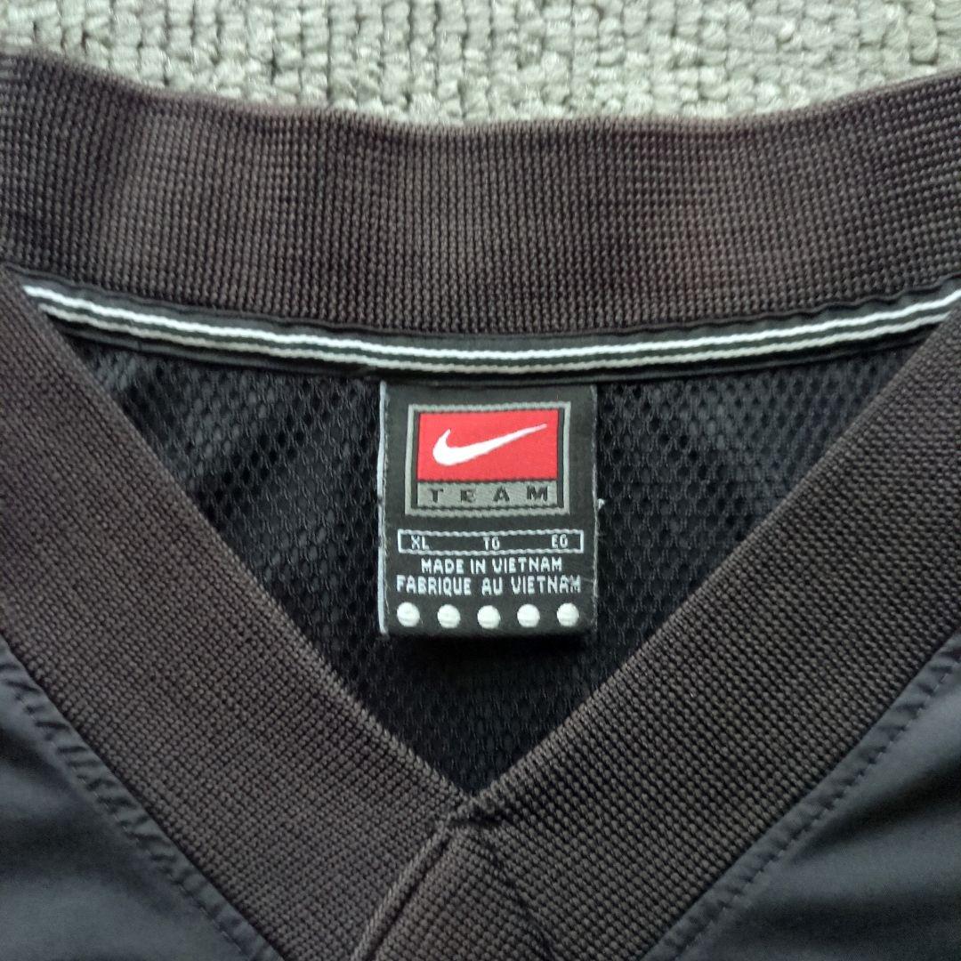 激レア 00s NIKE TEAM Vネック プルオーバー 黒 XL