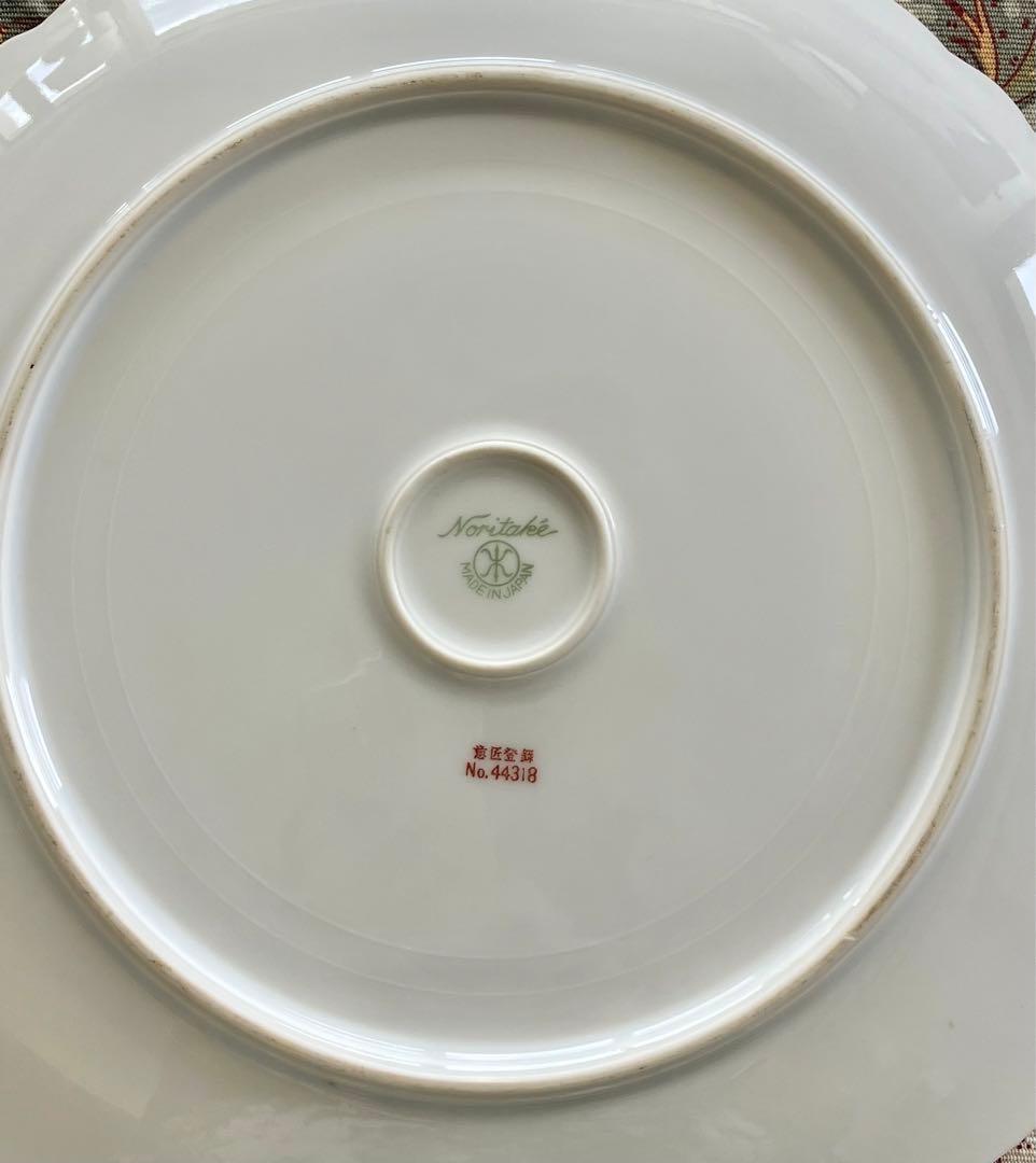 オールドノリタケ　金盛上花籠装飾図紋両耳皿