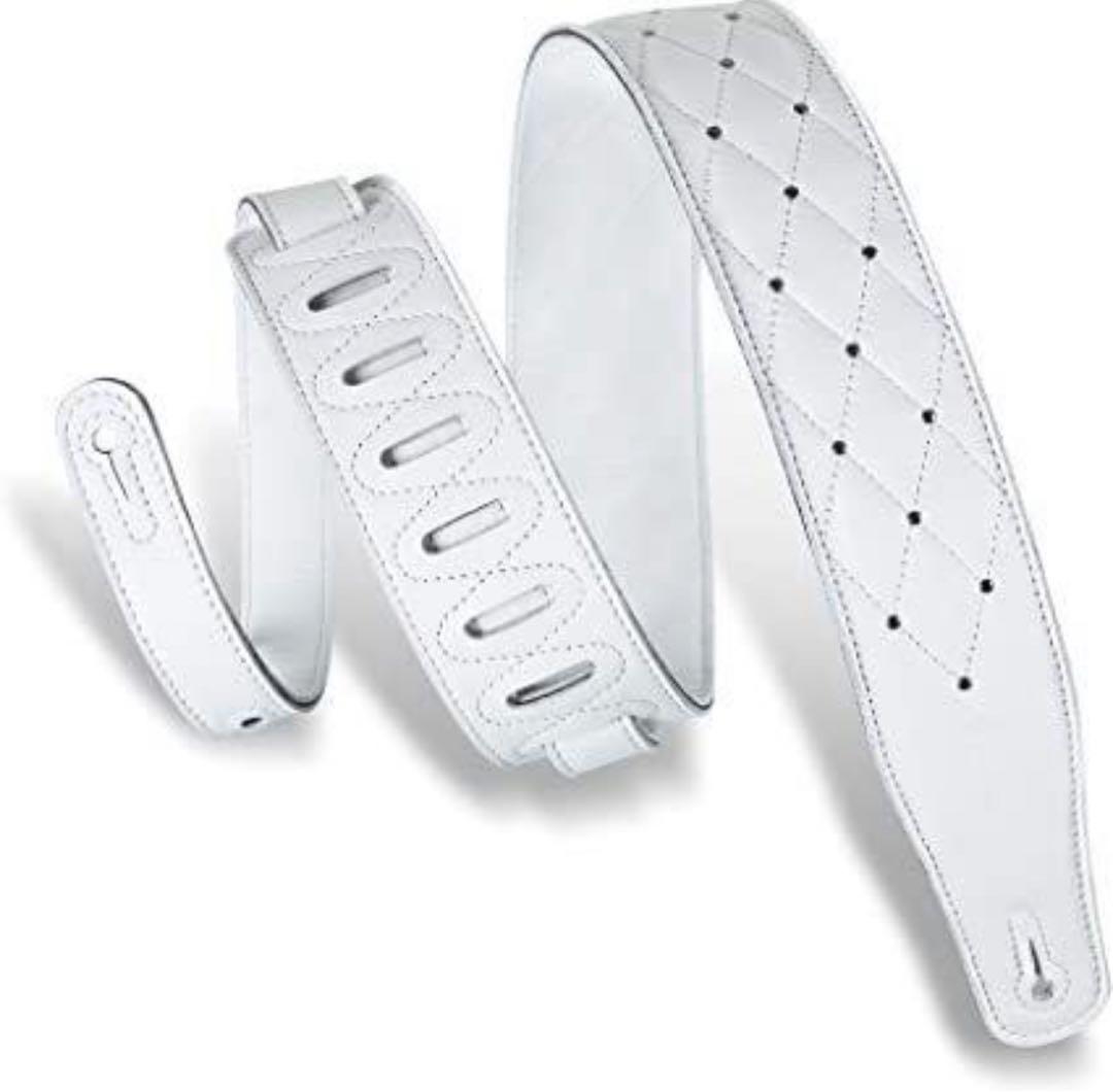 【ラスト一点】 MIYAVI 愛用 ホワイト レザー ギターストラップ