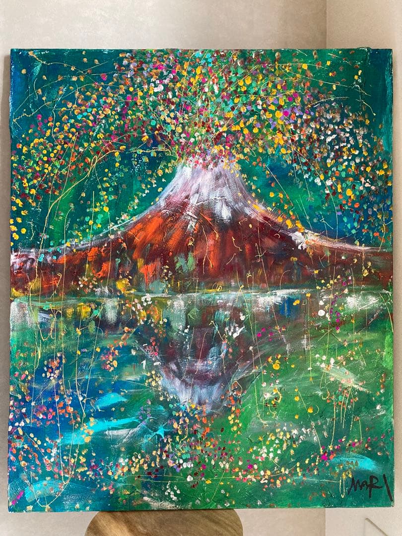 にしまりちゃん(西村麻里さん)★絵画20号★赤富士