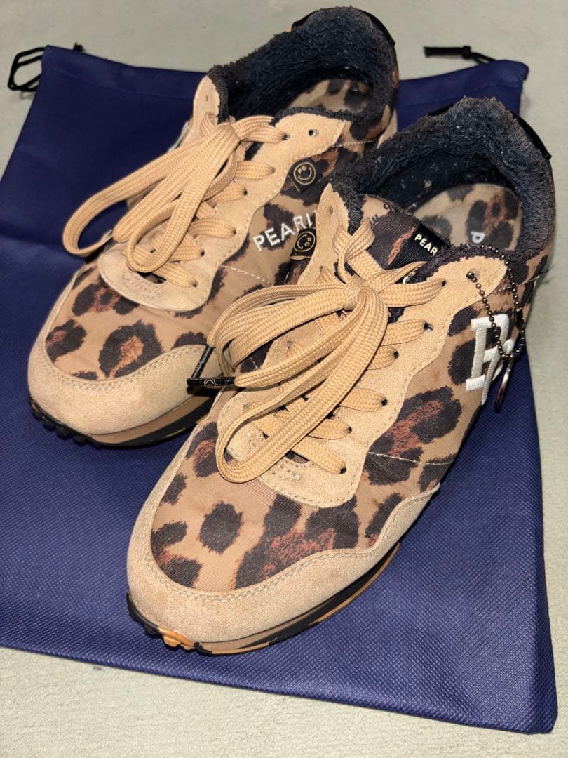 （希少）パーリーゲイツ 、レオパード柄シリーズ、ローカットシューズ、23.0cm