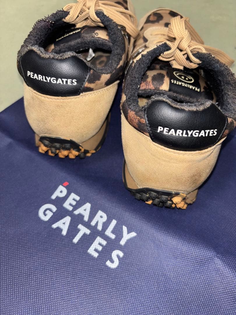 （希少）パーリーゲイツ 、レオパード柄シリーズ、ローカットシューズ、23.0cm