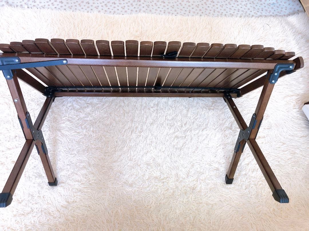 【美品】廃盤　旧ロゴ　モザンビーク　ロールウッドテーブル　ブラウン