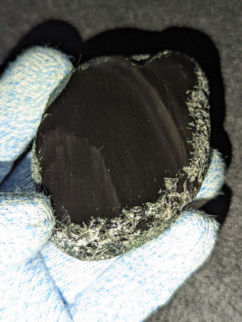 【研磨品】十勝石玲瓏　北海道産レインボーオブシディアン