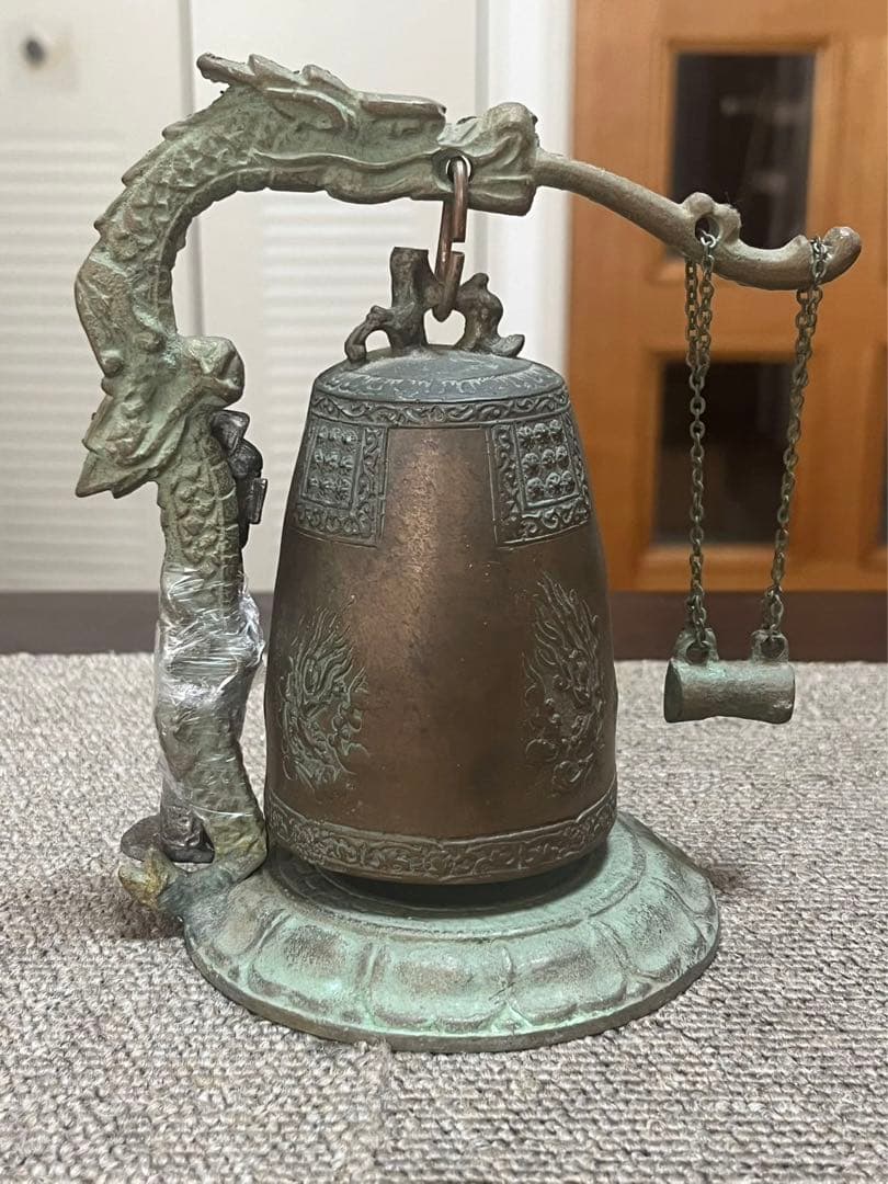 地下女将軍　龍 鐘撞 釣鐘 吊鐘 鐘 置物 金属工芸 時代物 骨董