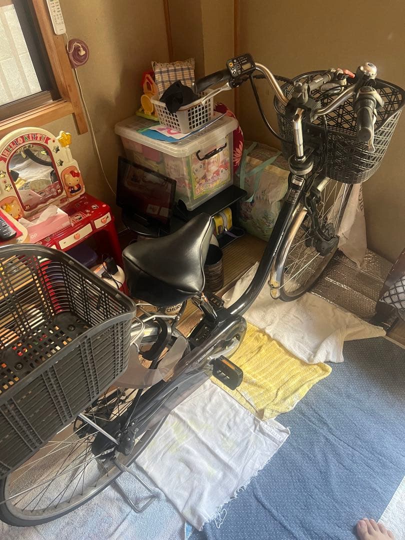 電動アシスト自転車 ブラック バッテリーとバッテリーの充電器セット【ジャンク品】