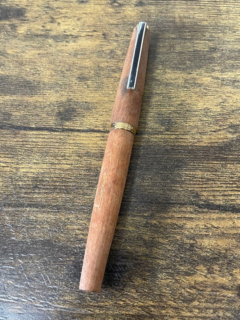 1975年製　初代カスタム　高級天然　イタヤカエデ 大型18金　万年筆　細字