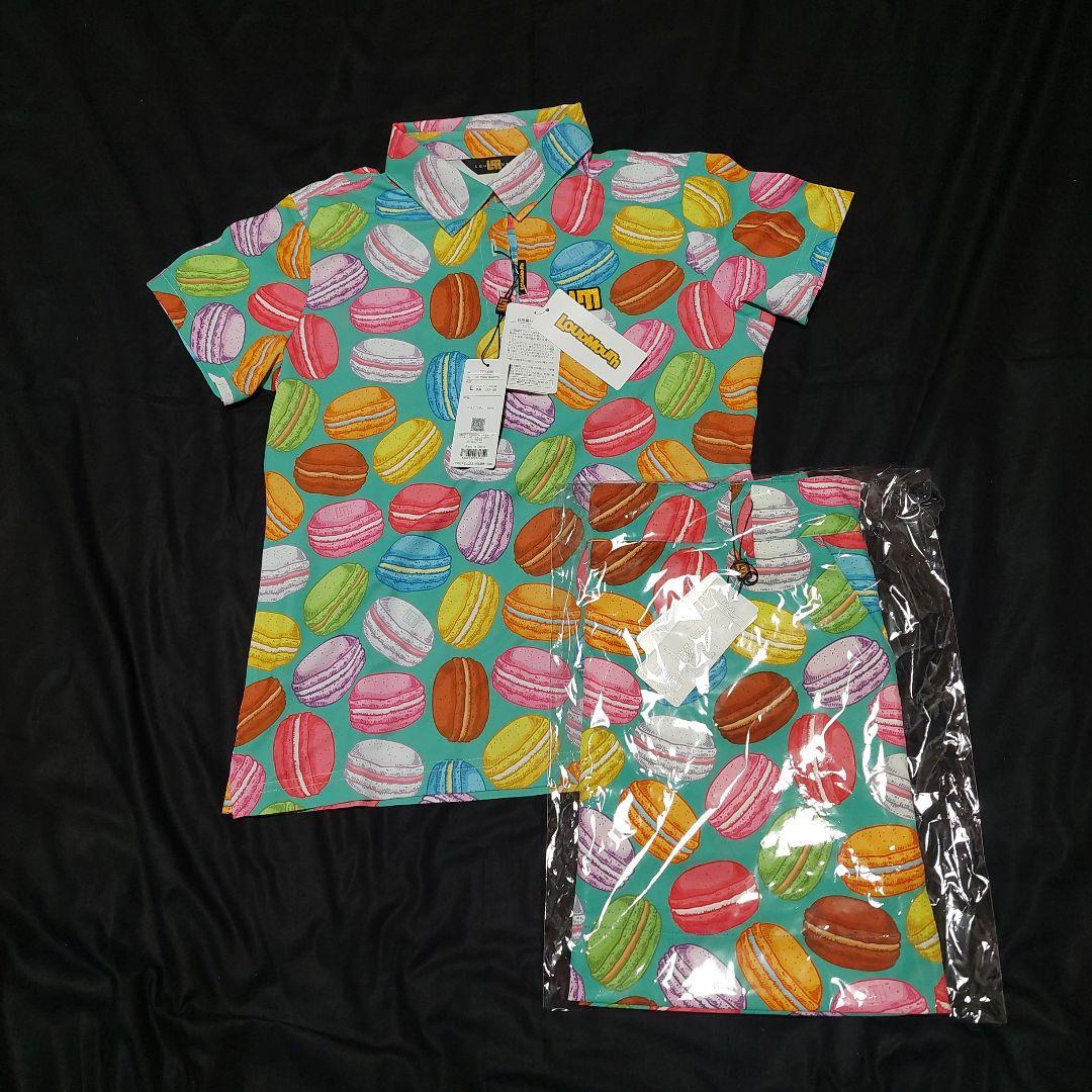 ラウドマウス、マカロン柄 ポロシャツとスカートセット Lサイズ