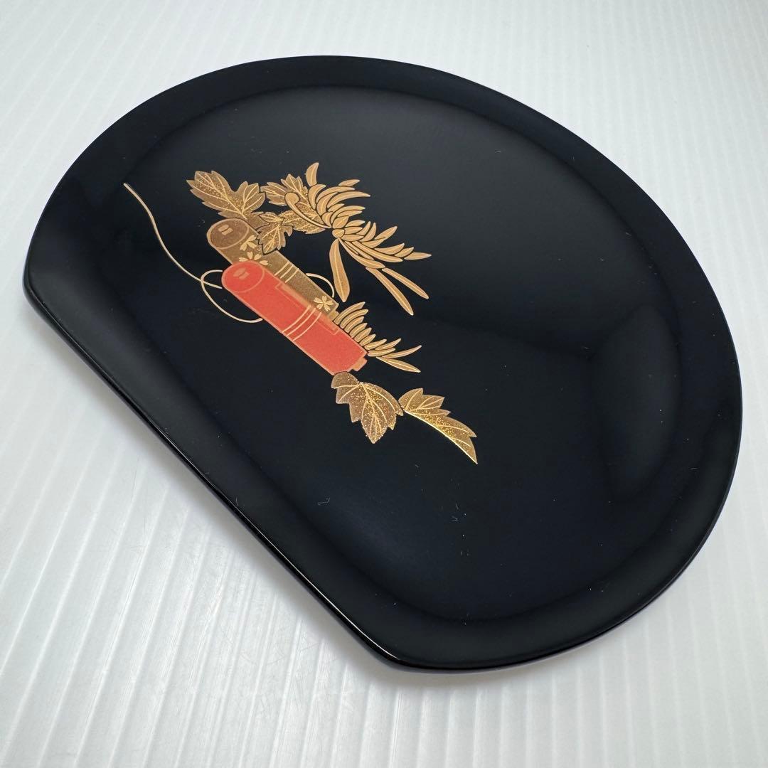 新品 輪島塗 銘々皿 5枚セット 蒔絵 和皿 漆器 菓子皿 和柄 共箱 説明書