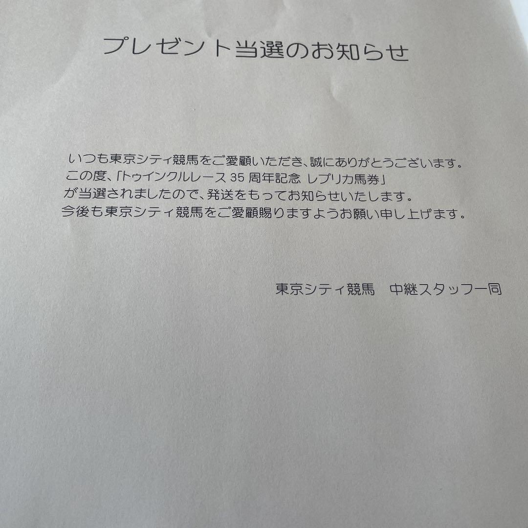大井競馬　トゥインクル　35周年　レプリカ 馬券　セット　当選品