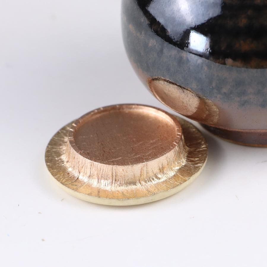 Y3338-6 茶道具 山口茂 鶴首茶入 共箱・仕覆　　よ