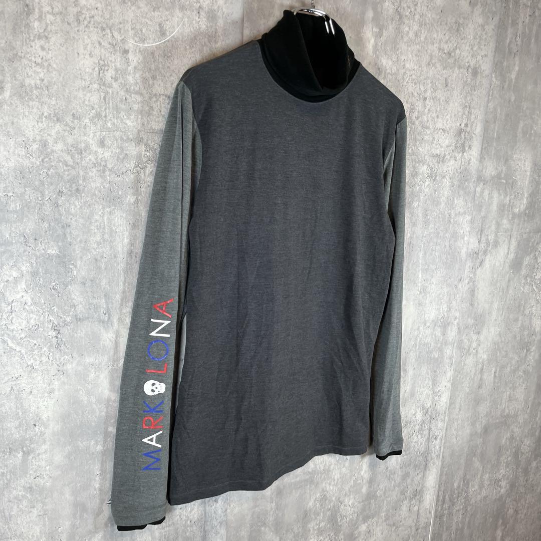 MARK&LONA マークアンドロナ タートルネック 切替カラー首元ロゴ 伸縮性