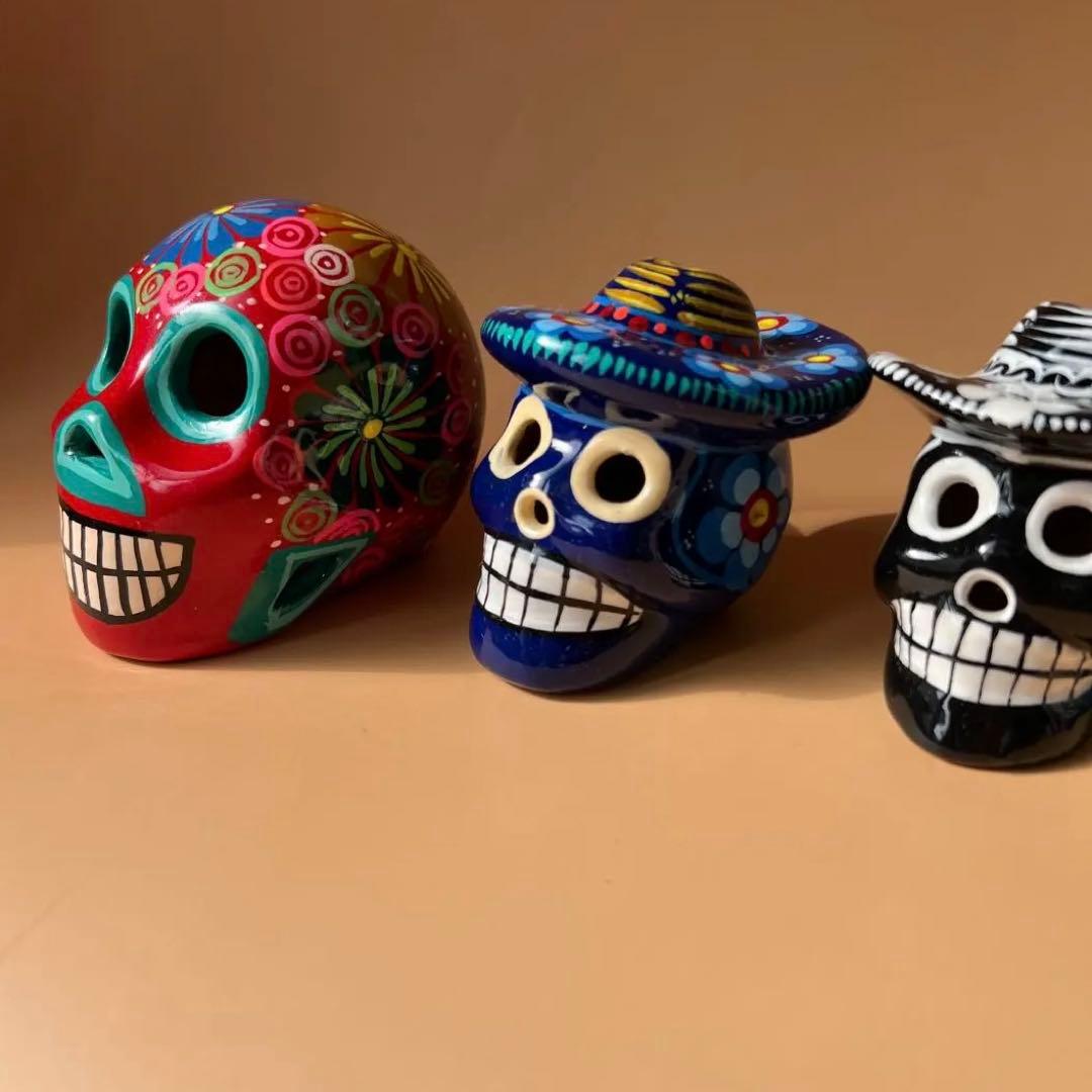 メキシコ　ドクロ　スカル　置物5個セット