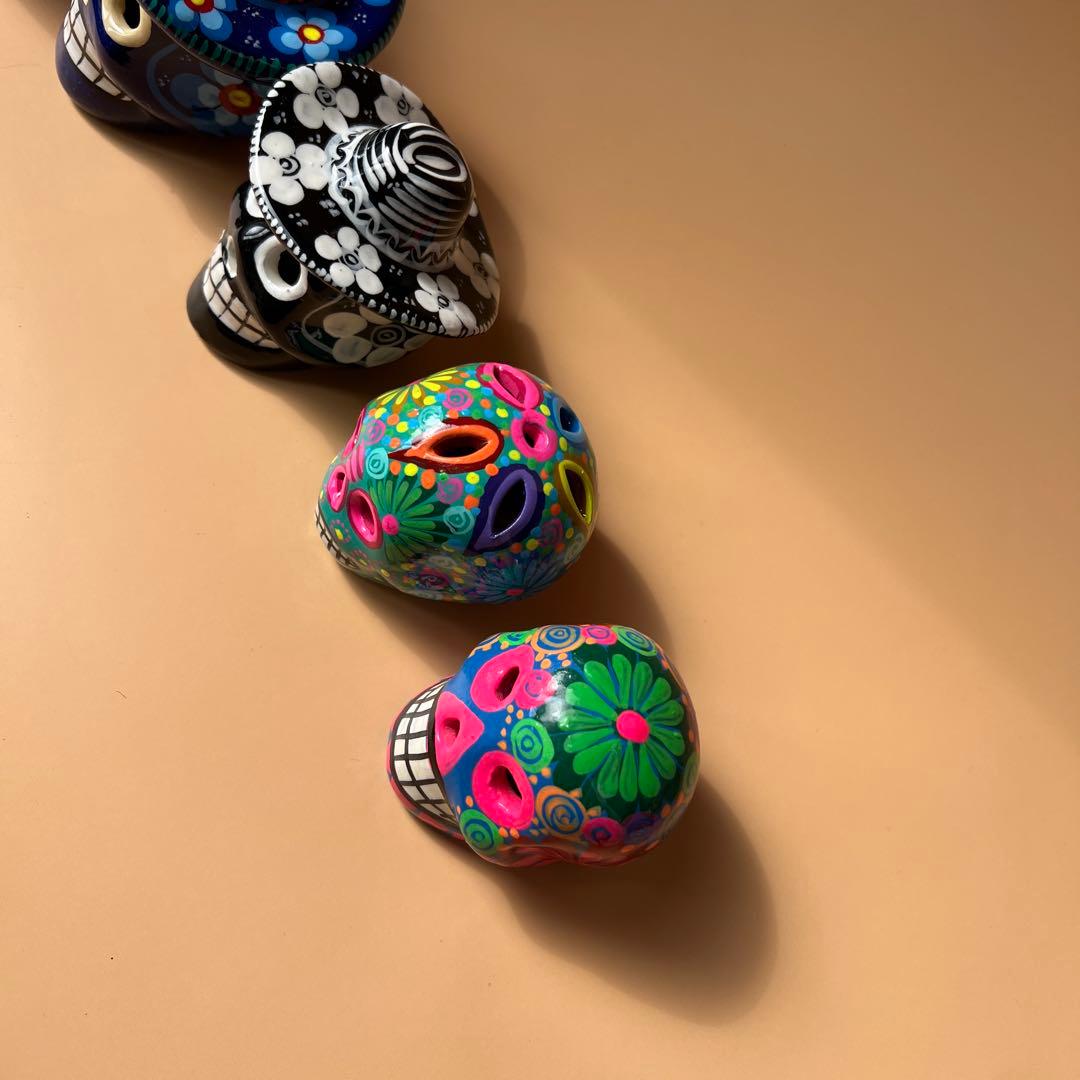 メキシコ　ドクロ　スカル　置物5個セット