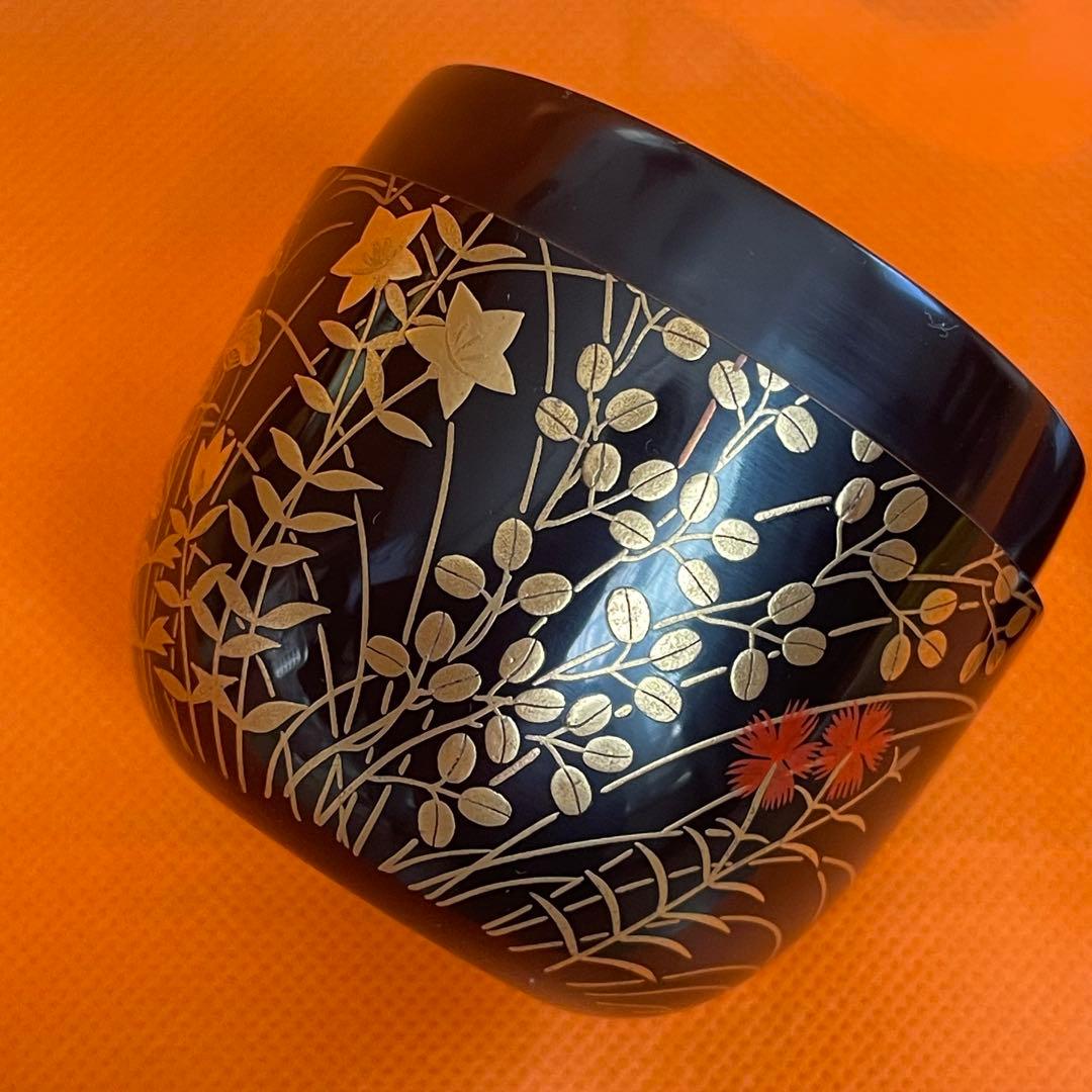 秋草蒔絵　棗　伯峰