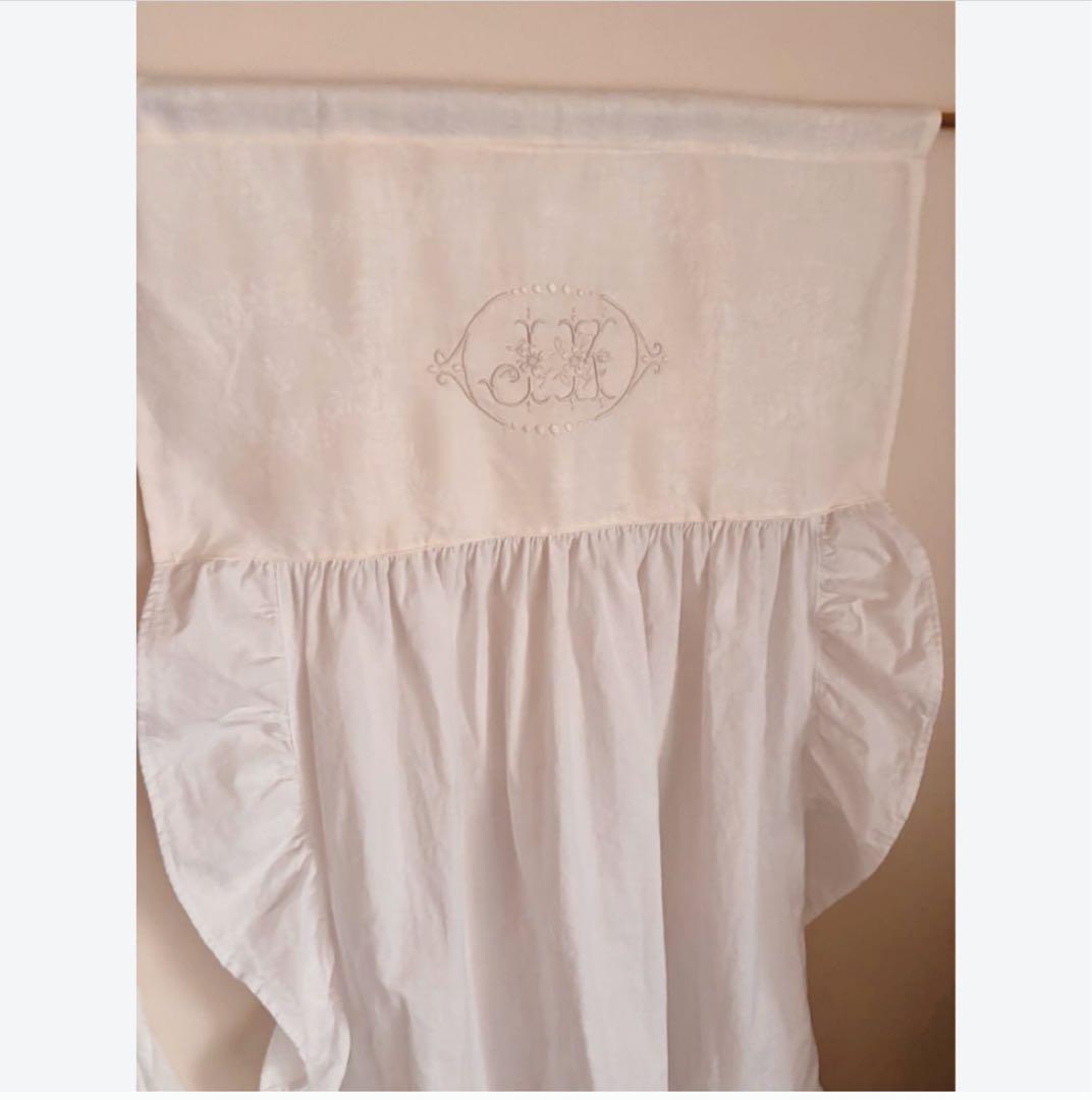 モノグラム　リメイク　カーテン　フランスアンティーク