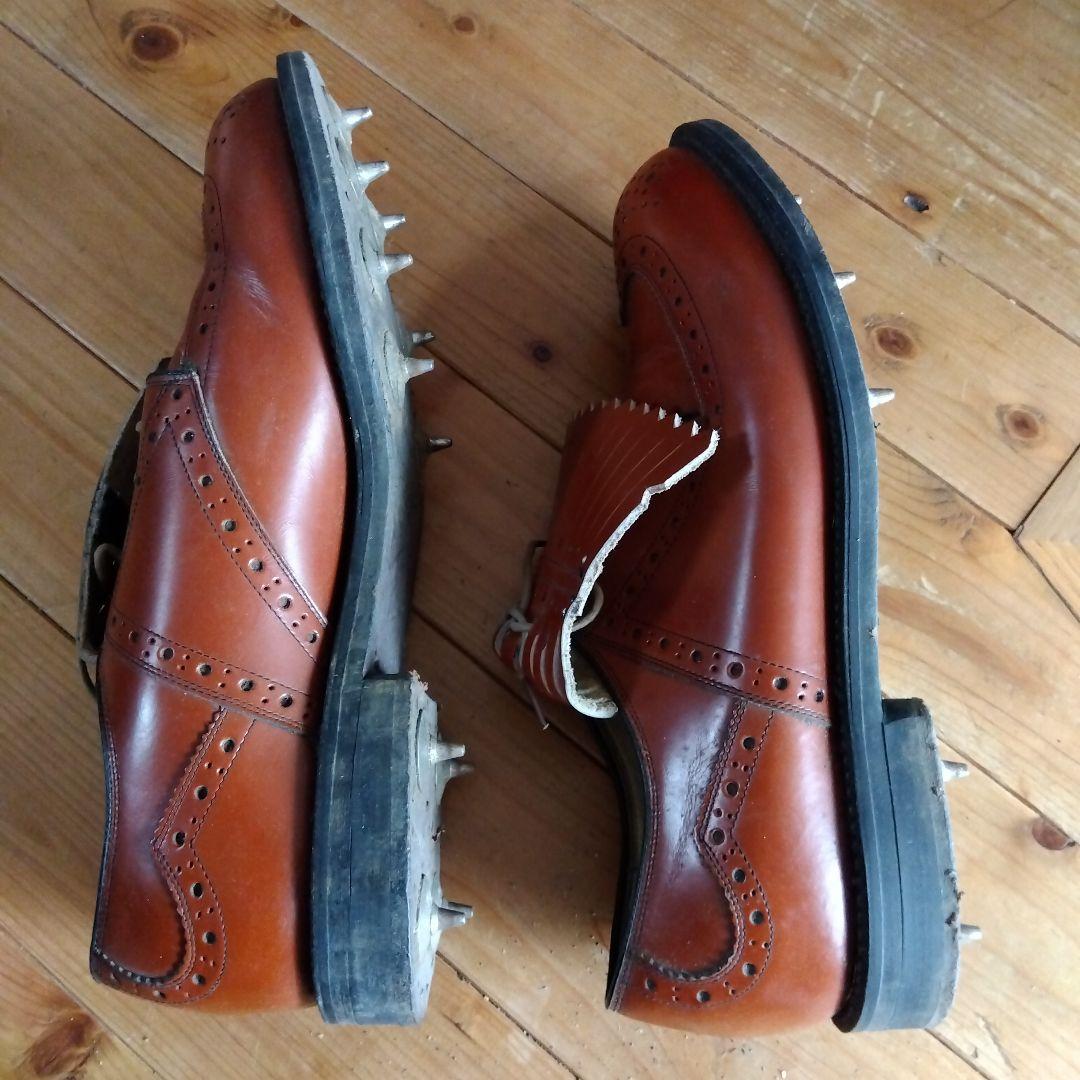 MIZUNO ゴルフシューズ 本革 メタルスパイク　ビンテージ風