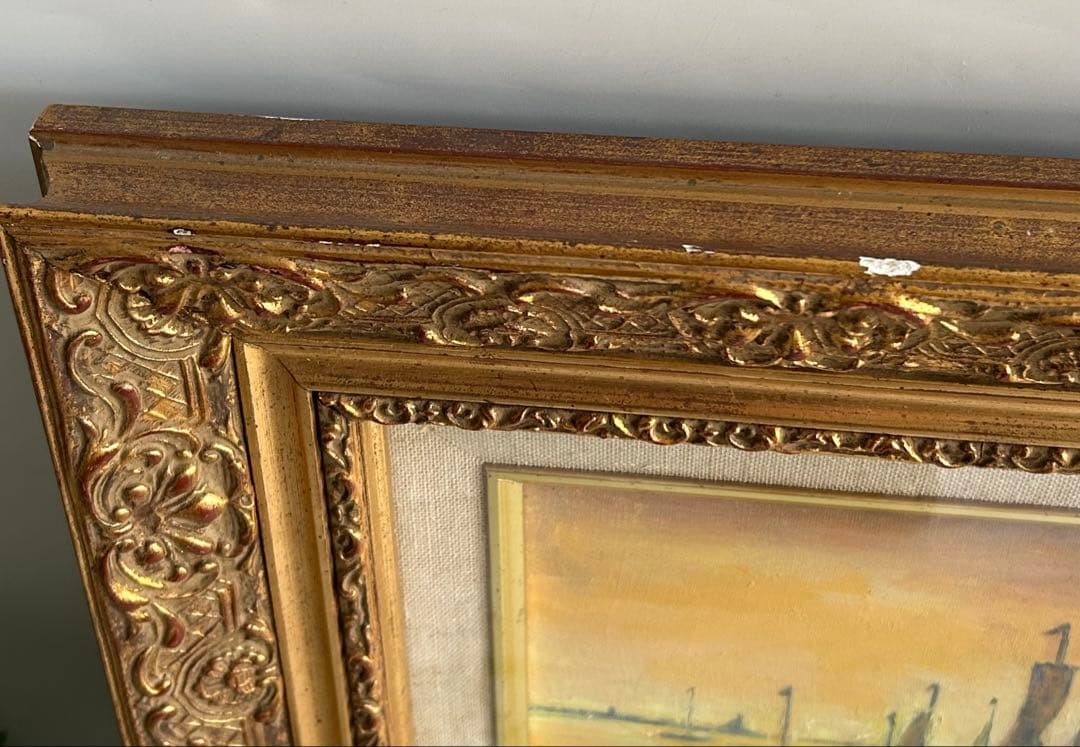 油彩画 Volendam 作家銘あり　額絵　美術品