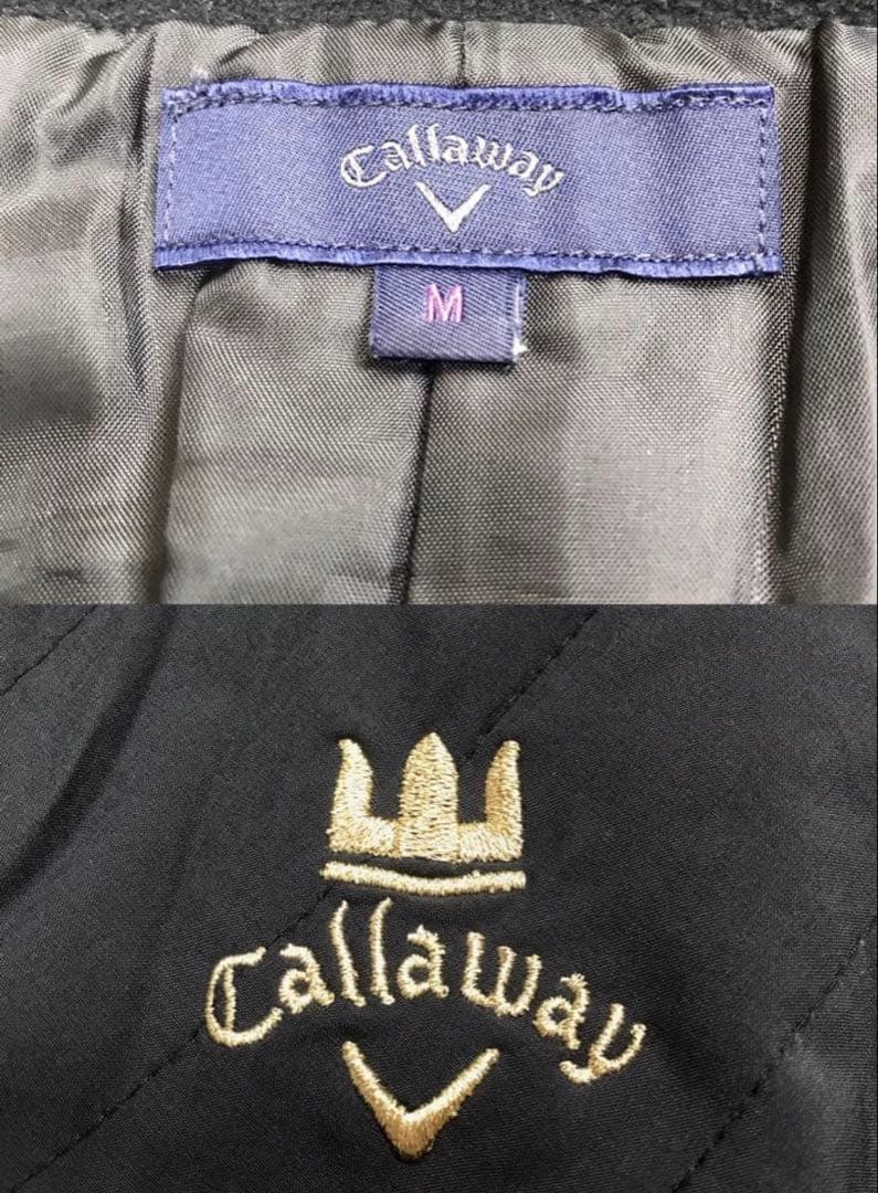 Callaway ダウンワンピース　ロングベスト 　黒　 フード取外し可 M