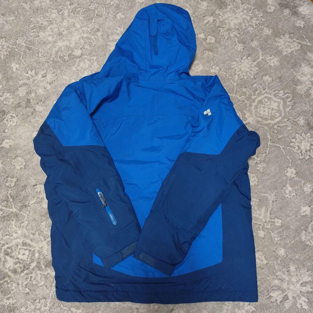 子供用 フード付きスキーウェア 青
