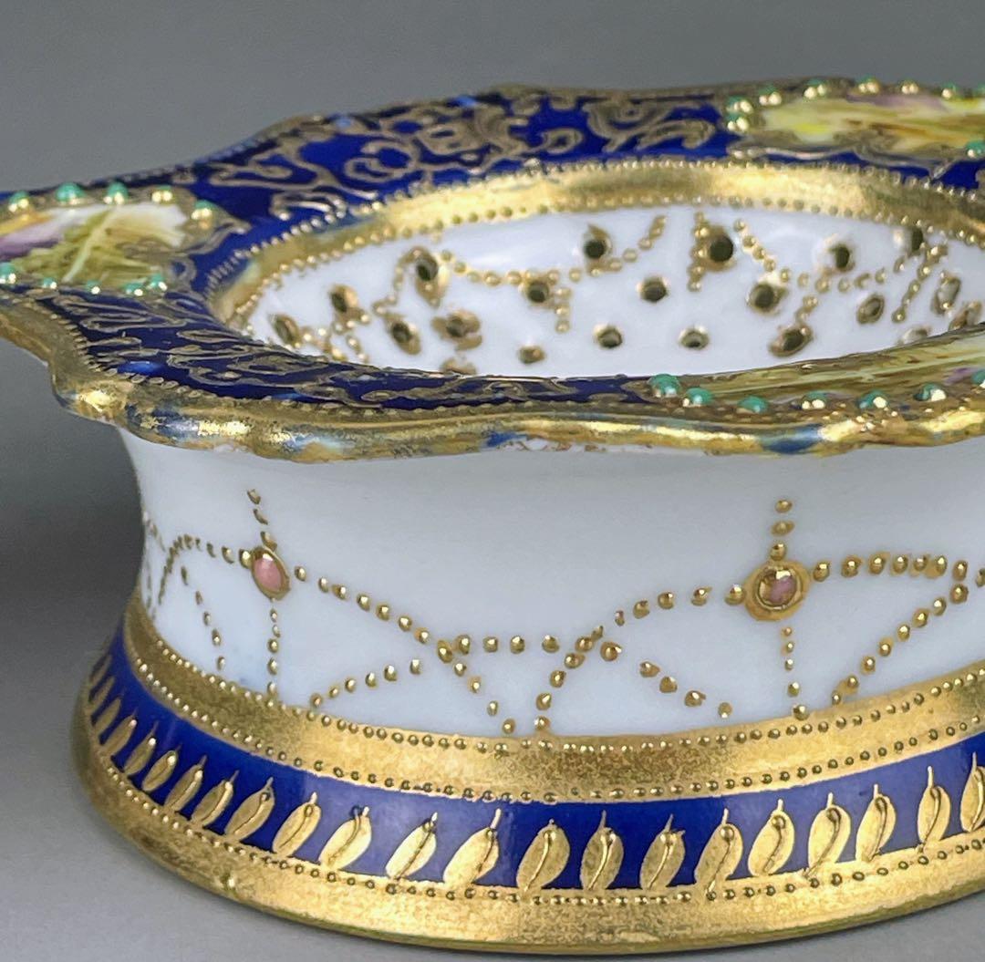 【美品】オールドノリタケ ティーストレーナー 茶漉し ジュエル ジュール スワン