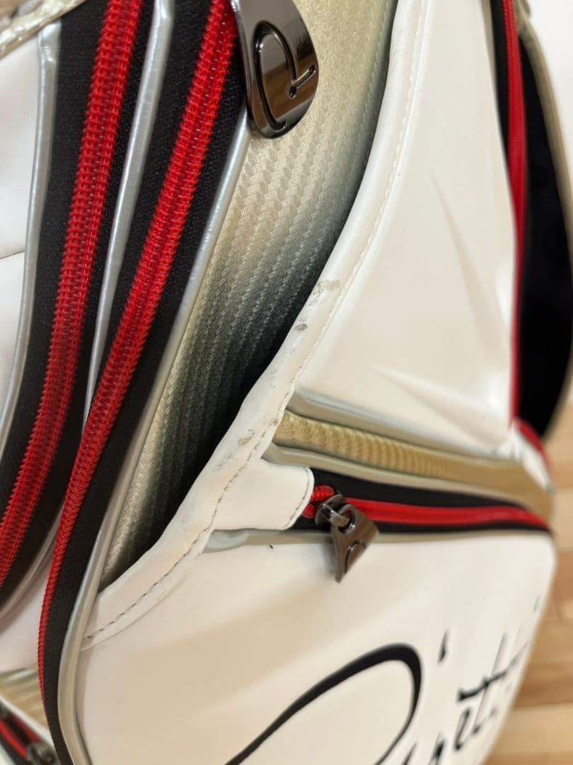 Piretti ゴルフキャディバッグ ホワイト/ゴールド