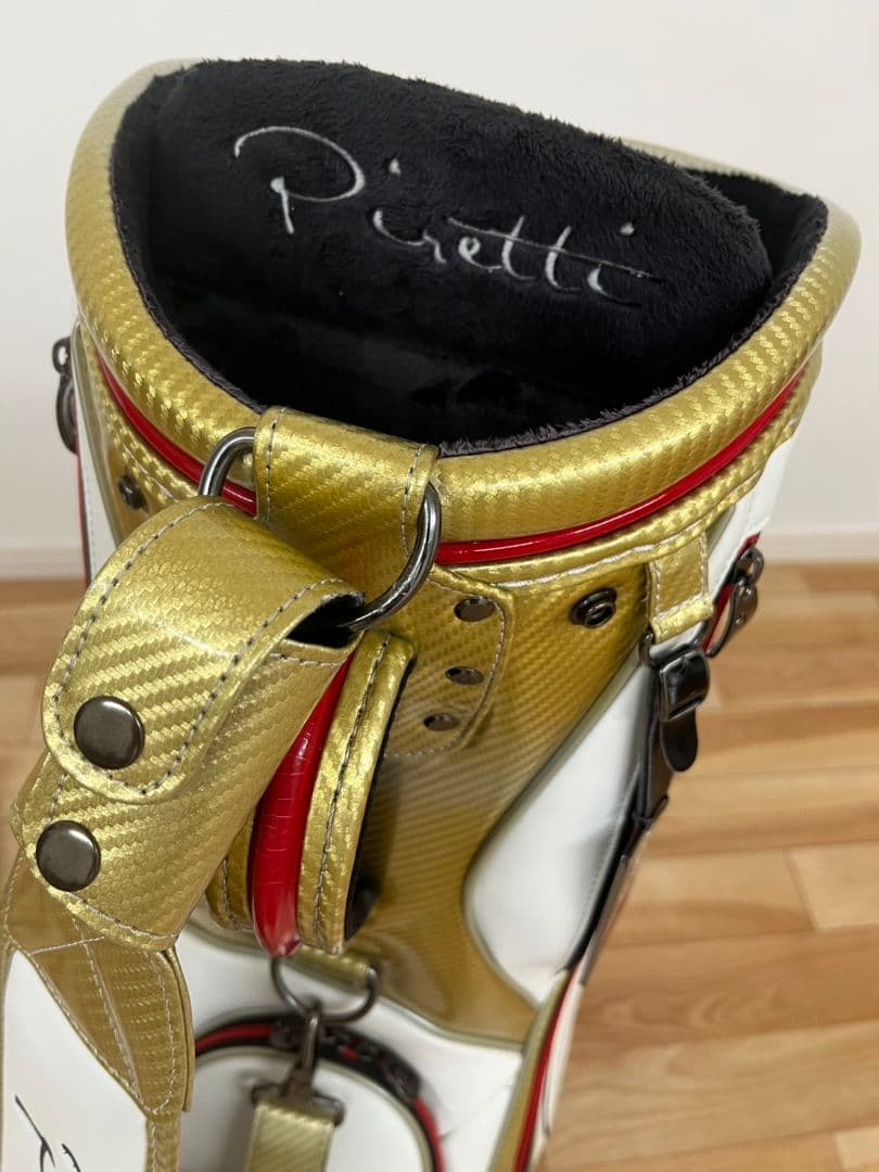 Piretti ゴルフキャディバッグ ホワイト/ゴールド