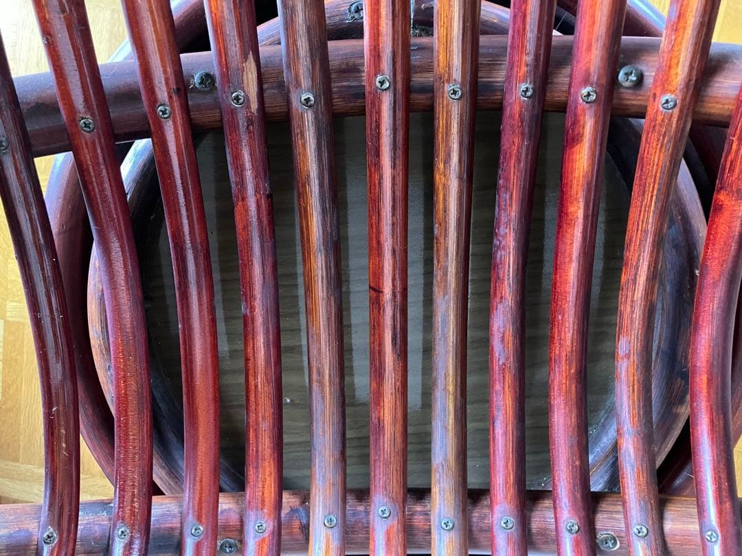 えみ KEIHO ラタン 籐 回転 チェア 昭和レトロ アンティーク