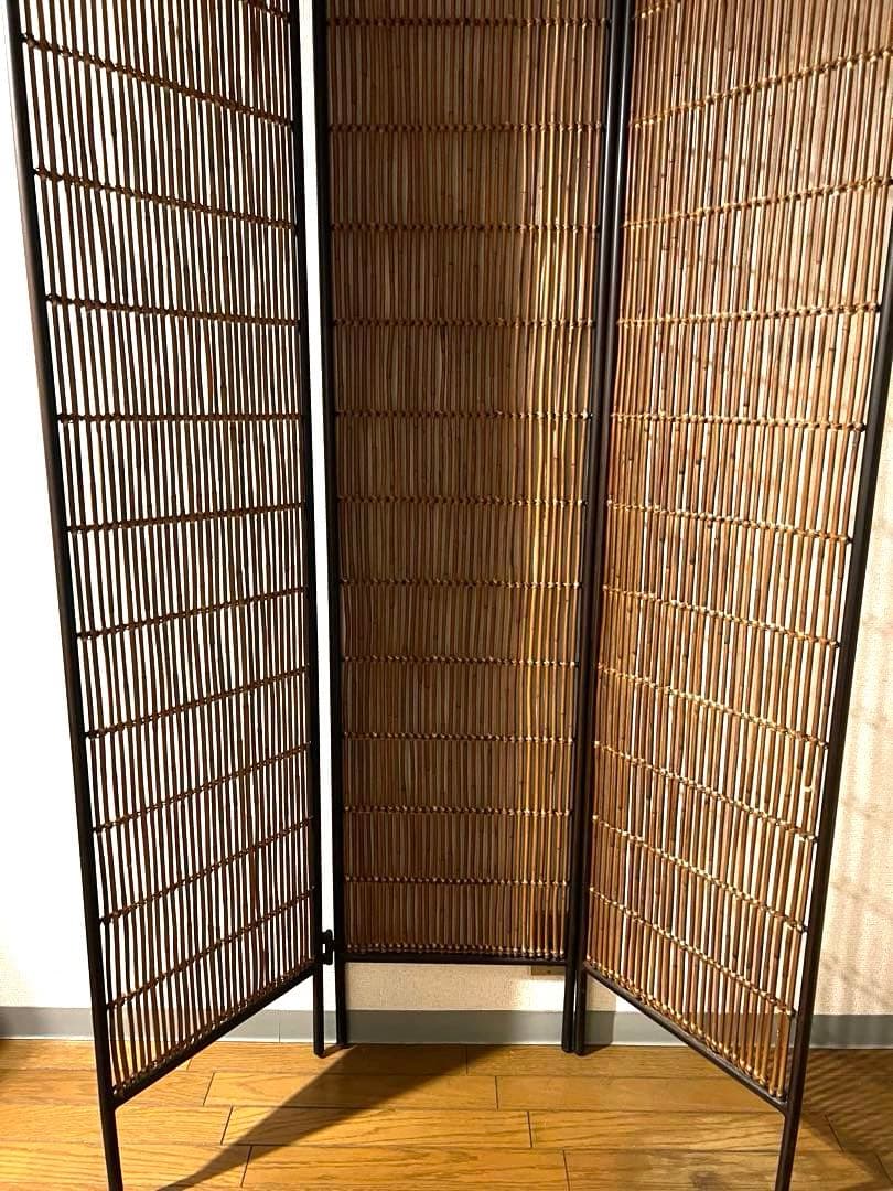 アジアン 竹製 3つ折パーテーション 衝立 バリ インドネシア ついたて