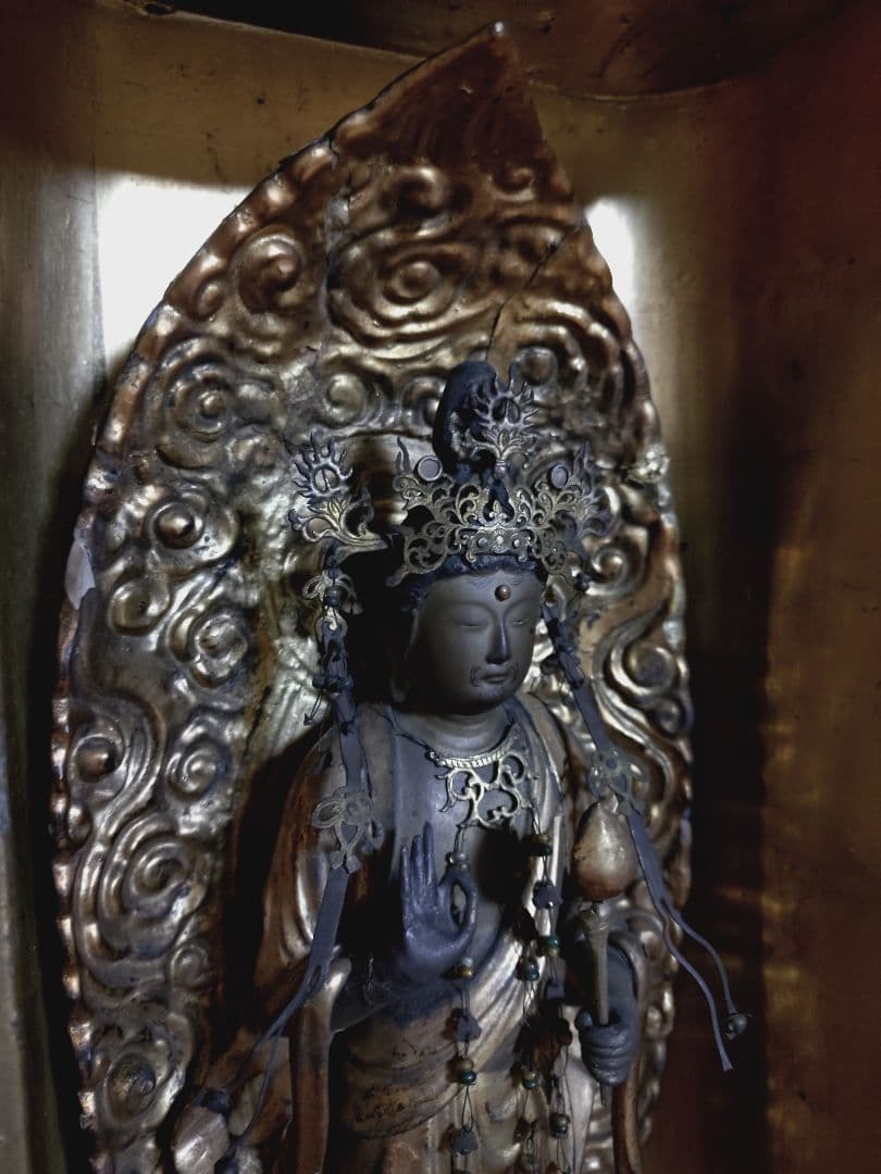 木彫 玉眼 聖観音菩薩立像 仏像 仏教美術