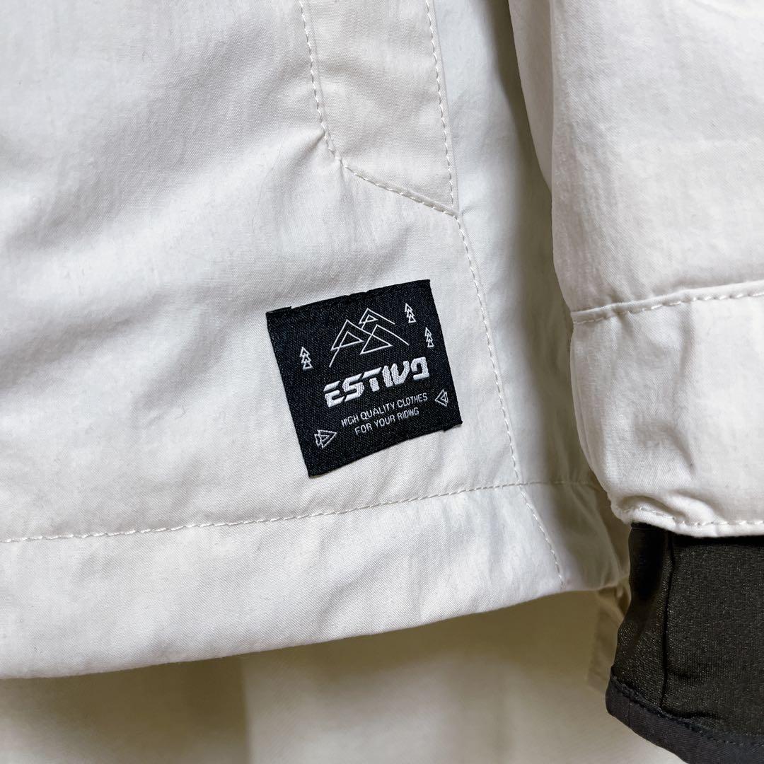 【美品】Mサイズ　スノーボードウェア　白　グリーン　上下セット ESTIVO