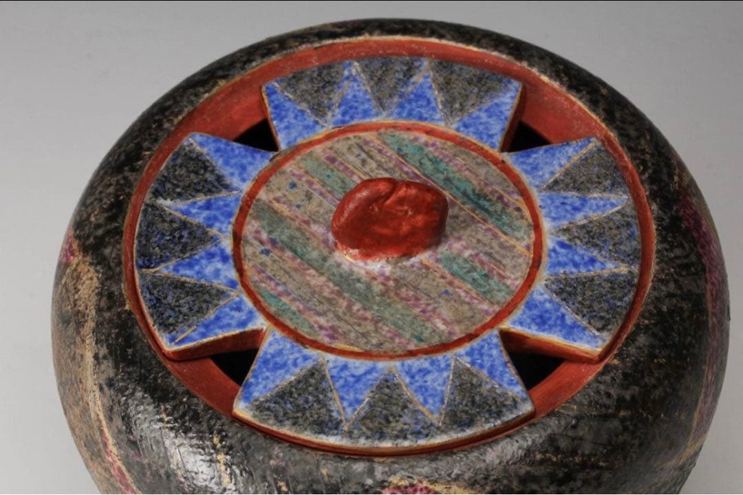 前田正博 色絵金銀彩　香炉 共箱 茶道具 煎茶道具 茶道具