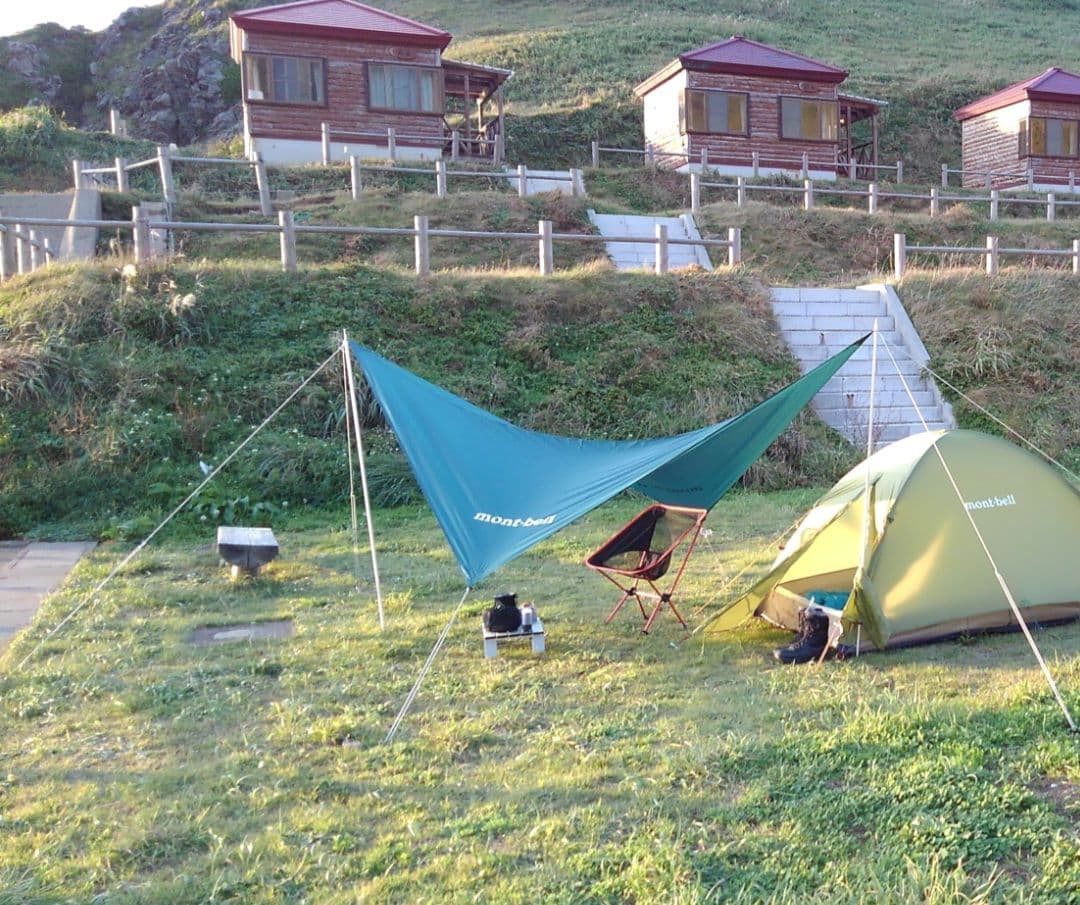 美品　mont-bell　ミニタープ　ダークグリーン　ポール付